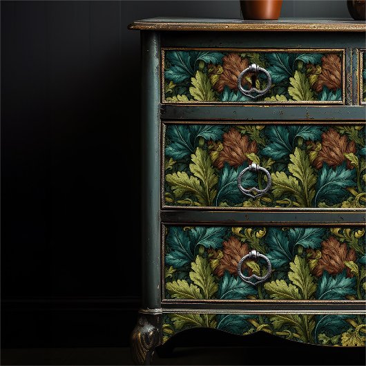 William Morris Style Victoriaans Green Botanical Tissuepapier