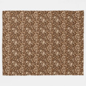 William Morris Sunflower, Chocolate Brown & Beige Fleece Deken (Voorkant (Horizontaal))