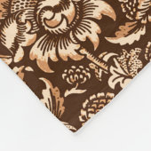 William Morris Sunflower, Chocolate Brown & Beige Fleece Deken (Hoek)