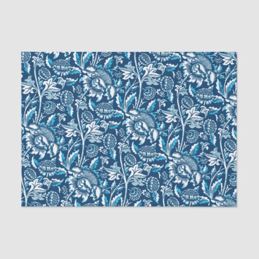 William Morris Sunflower, Dark Blue en White Tissuepapier (Voorkant)