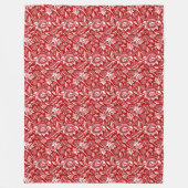 William Morris Sunflower, Deep Red en White Fleece Deken (Voorkant)