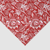 William Morris Sunflower, Deep Red en White Tissuepapier (Detail)