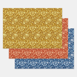 William Morris Sunflower, Gold Oranje & Blue  Inpakpapier Vel