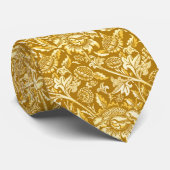 William Morris Sunflower, Mustard Yellow / Gold Stropdas (Opgerold)
