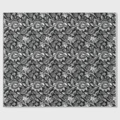 William Morris Sunflower, zwart en wit Cadeaupapier (Vlak)