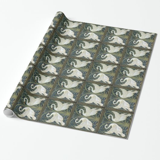 William Morris Swans  pakpapier (Uitgerold)