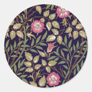 William Morris Sweet Briar Floral Art Ronde Sticker