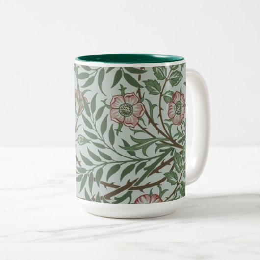 William Morris Sweet Briar Rozen Foliage Tweekleurige Koffiemok (Voorkant rechts)