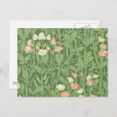 William Morris Sweet Pea Floral Design Briefkaart (Voorkant / Achterkant)