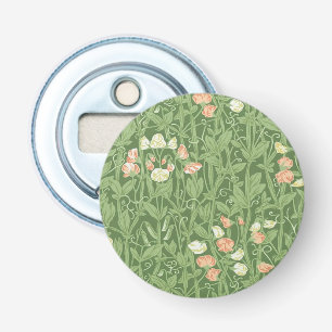William Morris Sweet Pea Floral Design Button Flesopener