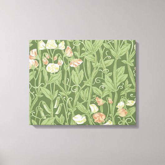 William Morris Sweet Pea Floral Design Canvas Afdruk (Voorkant)