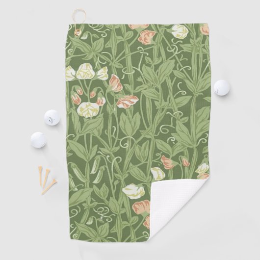 William Morris Sweet Pea Floral Design Golfhanddoek (Insitu)