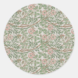 William Morris Sweetbriar Floral Art Nouveau Ronde Sticker
