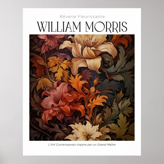 William Morris Terracotta Herfstbloemen Poster (Voorkant)