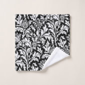 William Morris Thistle Damask, Black and White Bad Handdoek (Wasdoekje)