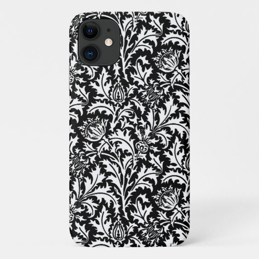 William Morris Thistle Damask, Black and White Case-Mate iPhone Case (Achterkant)