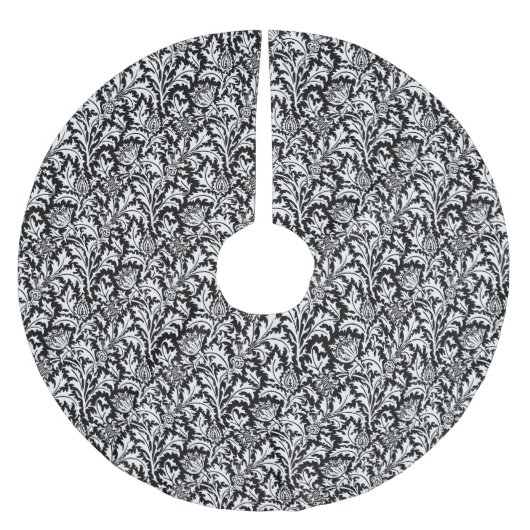 William Morris Thistle Damask, Black and White Kerstboom Rok (Voorkant)