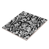 William Morris Thistle Damask, Black and White Tegeltje (Zijkant)