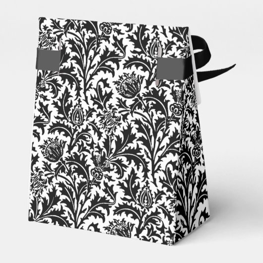 William Morris Thistle Damask, Black on White Bedankdoosjes (Achterkant)