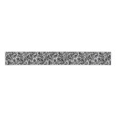 William Morris Thistle Damask, Black on White Grosgrain Lint (Voorkant)