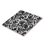 William Morris Thistle Damask, Black on White Tegeltje (Zijkant)