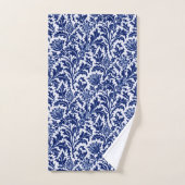 William Morris Thistle Damask, bleu marine et blan (Serviette à main)