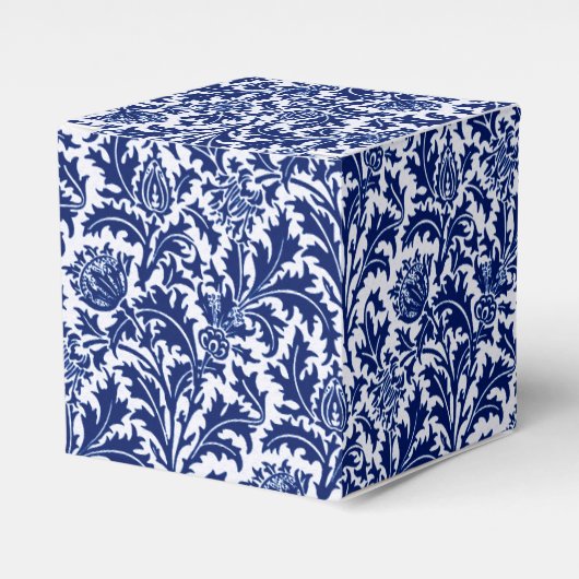 William Morris Thistle Damask, Cobalt Blue en Whit Bedankdoosjes (Voorkant Zijde)