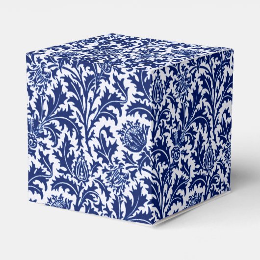 William Morris Thistle Damask, Cobalt Blue en Whit Bedankdoosjes (Achterkant)
