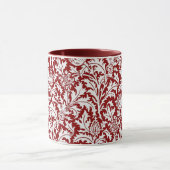 William Morris Thistle Damask, Dark Red & White Mok (Midden)