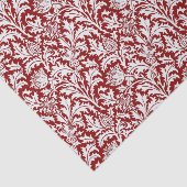 William Morris Thistle Damask, Dark Red & White Tissuepapier (Detail)