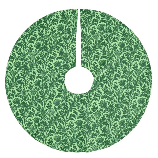 William Morris Thistle Damask, Emerald Green Kerstboom Rok (Voorkant)