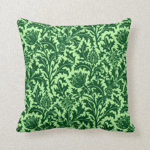 William Morris Thistle Damask, Emerald Green Kussen