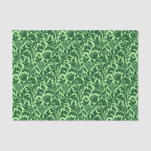 William Morris Thistle Damask, Emerald Green Tissuepapier (Voorkant)