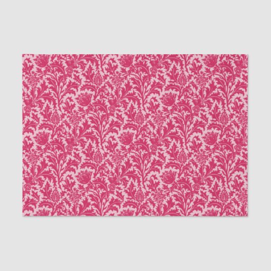 William Morris Thistle Damask, Fuchsia Pink Tissuepapier (Voorkant)