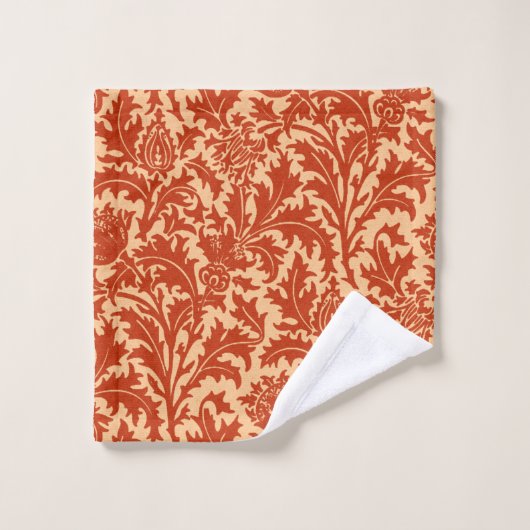 William Morris Thistle Damask, Mandarin Orange (Gant de toilette)
