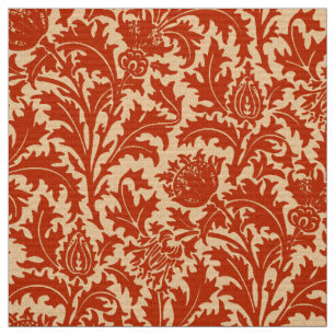 William Morris Thistle Damask, Mandarin Oranje Stof