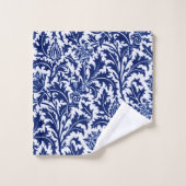 William Morris Thistle Damask, Navy Blue en White Bad Handdoek (Wasdoekje)