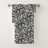 William Morris Thistle Damask, noir et blanc (En situation)