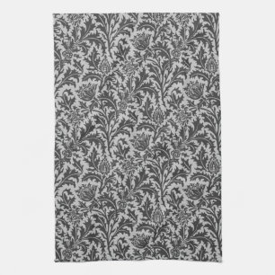 William Morris Thistle Damask, Silver Grey/Grey Theedoek