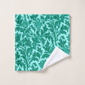 William Morris Thistle Damask, Turquoise et Aqua (Gant de toilette)
