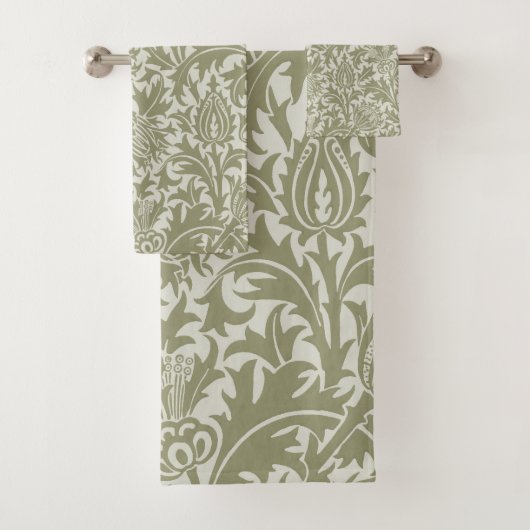 William Morris Thistle Sage Green Motif (En situation)