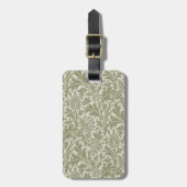 William Morris Thistle Sage Green Pattern Bagagelabel (Voorkant verticaal)