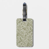 William Morris Thistle Sage Green Pattern Bagagelabel (Achterkant verticaal)
