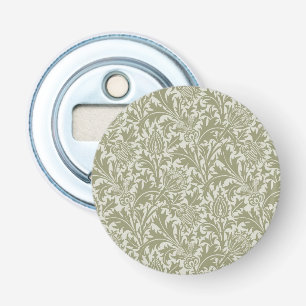 William Morris Thistle Sage Green Pattern Button Flesopener