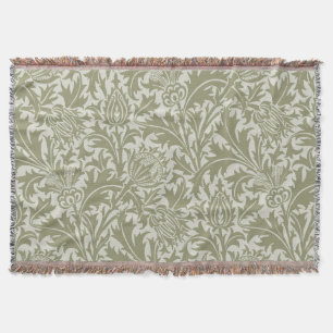 William Morris Thistle Sage Green Pattern Deken