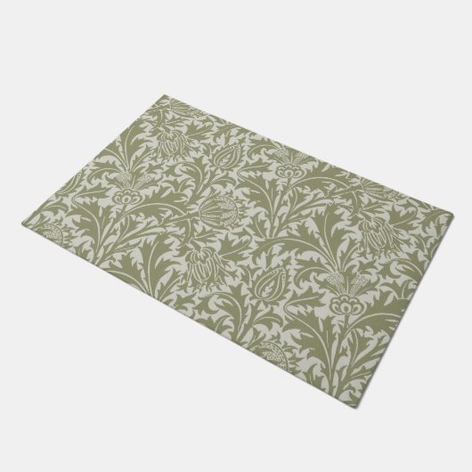 William Morris Thistle Sage Green Pattern Deurmat (Schuin)