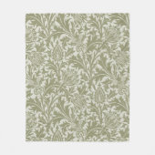 William Morris Thistle Sage Green Pattern Fleece Deken (Voorkant)