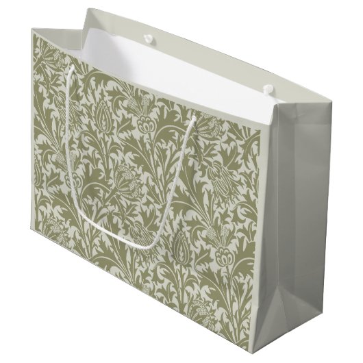William Morris Thistle Sage Green Pattern Groot Cadeauzakje (Voorkant Gekanteld)
