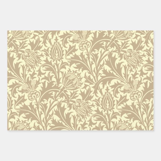William Morris Thistle Sage Green Pattern Inpakpapier Vel (Voorkant 2)