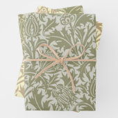 William Morris Thistle Sage Green Pattern Inpakpapier Vel (In situ)